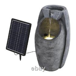 58.5cm Tall Barrel Shape Solar Power Garden Outdoor LED Water Feature Fountain