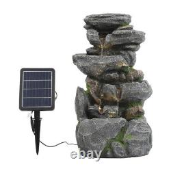 60cm Cascading Rockery Solar Stone Garden Water Feature Fountain Chasing Outdoor