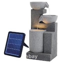 71cm Large Barrel Solar Water Feature Garden LED Self Contained Fountain Statues