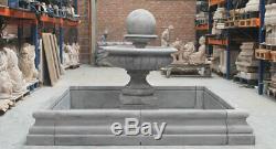 8 Foot Squared Pool Sorround, Hampshire Ball Stone Garden Water Fountain Feature