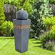 80cm Tall Led Outdoor Stone Rotating Ball Water Fountain Feature Garden Decor Uk