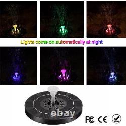 8LED Solar Fountain Water Pump 16CM Floating Feature Garden Pond BirdBath 2Modes