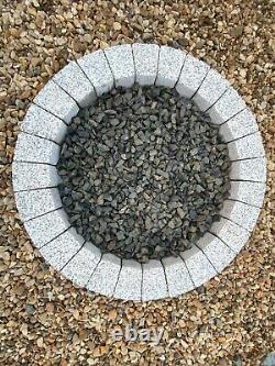 90 cm water circle white fountain base granite garden grass border paving slab