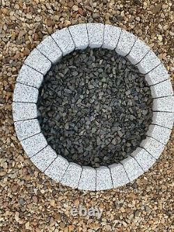 90 cm water circle white fountain base granite garden grass border paving slab