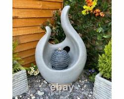 Abstract Flame Water Feature, Modern water feature, garden fountain, Solar Powered