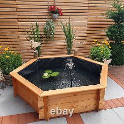 Aised Hexagon Garden Solar Pond Set with Solar Powered Water Pump Fountain & inc