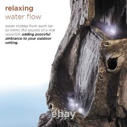 Alpine 104cm LED Outdoor Waterfall Fountain? Tree Trunk Garden Decor BRAND NEW