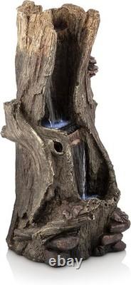 Alpine 104cm LED Outdoor Waterfall Fountain? Tree Trunk Garden Decor BRAND NEW