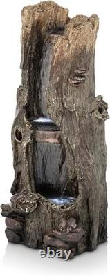 Alpine 104cm LED Outdoor Waterfall Fountain? Tree Trunk Garden Decor BRAND NEW