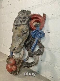 Antique 18th Century Georgian Painted Lead Rams Head Water Fountain