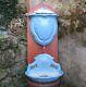 Antique 19thc French Rare Enameled Cast Iron Lavabo Water Tank Basin Fountain