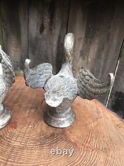 Antique French BRONZE SWAN FOUNTAIN SPOUTS water faucet tap architectural garden