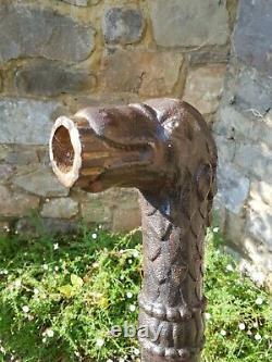 Antique-Italian Late 17th Century Wrought Iron Wolf Head Water Fountain Spout