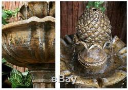 Antique Stone Effect Water Feature Fountain 2 Tier Cascade Outdoor Garden