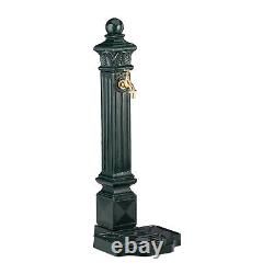 Antique-Style Freestanding Water Fountain, Garden Water Feature with Faucet