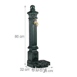 Antique-Style Freestanding Water Fountain, Garden Water Feature with Faucet