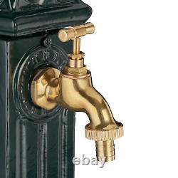 Antique-Style Freestanding Water Fountain, Garden Water Feature with Faucet