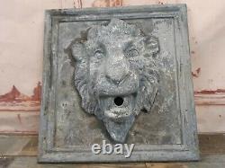 Antique Vintage Lead Lion Head Garden Water Feature Fountain Sculpture