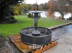 Antique lead garden water fountain water feature victorian C1900 large and heavy