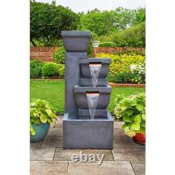 Ashboro 4 Tier Illuminated Water Feature Fountain Grey 107cm (42)