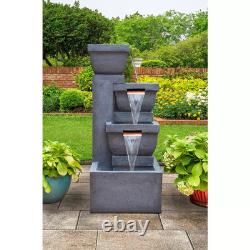 Ashboro 4 Tier Illuminated Water Feature Fountain Grey 107cm (42)