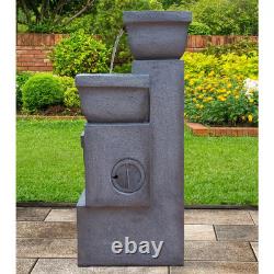 Ashboro 4 Tier Illuminated Water Feature Fountain Grey 107cm (42)