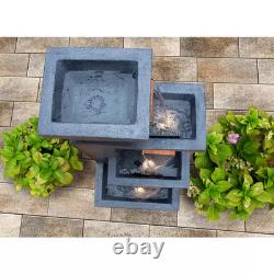 Ashboro 4 Tier Illuminated Water Feature Fountain Grey 107cm (42)