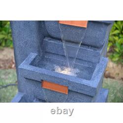Ashboro 4 Tier Illuminated Water Feature Fountain Grey 107cm (42)