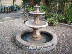 Aster Double Pool Surround 2 Tiered Barcelona Water Fountain Garden Featur