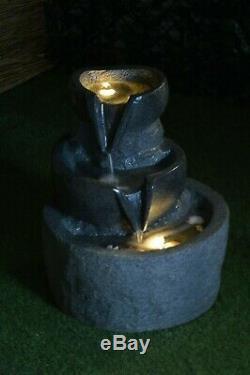 BLOOMSBURY Garden Indoor Water Feature Fountain Fibre Stone Self Contained LED