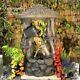Bamboo Cottage Traditional Water Feature, Garden Fountain, Inc Lights, Mains