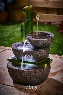 Bamboo Solar Water Feature Garden Water Fountain