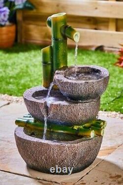 Bamboo Solar Water Feature Garden Water Fountain