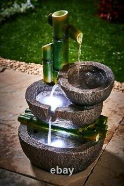 Bamboo Solar Water Feature Garden Water Fountain