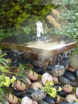 Basalt Slab Fountain with Plinth Water Feature