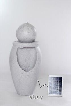 Battery Backup Garden Outdoor Solar Powered Ball & Pot Water Fountain Feature