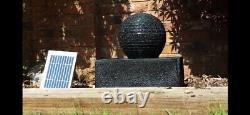 Battery Backup Garden Outdoor Solar Powered Square Ball Water Fountain Feature
