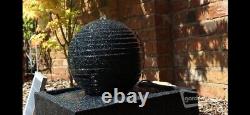 Battery Backup Garden Outdoor Solar Powered Square Ball Water Fountain Feature