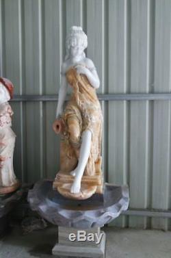 Beautiful Marble Lady Garden Statue Water Fountain, 71''Tall