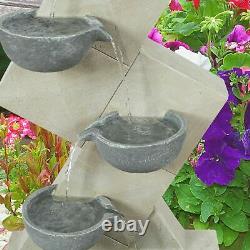 Ben Ross Polyresin 4 Bowls Fountain Garden Water Feature Outdoor Fountain
