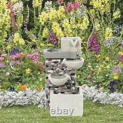 Ben Ross Polyresin Pebbles Fountain Garden Water Feature Outdoor Water Fountain