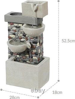 Ben Ross Polyresin Pebbles Fountain Garden Water Feature Outdoor Water Fountain