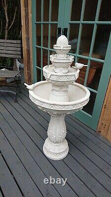 Bernini 4 Tier LED Lit Battery Outdoor Garden Water Fountain Feature Bird Bath