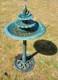 Bird Bath Solar Water Feature Garden Patio Fountain Ornament Fish On Top