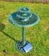 Bird Bath Solar Water Feature Garden Patio Fountain Ornament Green