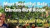 Bird Garden Paradise With Endless Water Fountain Solar Powered Bird Baths Hummingbirds Recycled Junk