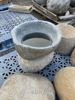 Birdbath Japanese Zen Garden Granite stone bowl water Basin fountain