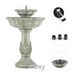 Blumfeldt Water Fountain 2 Tier Level Garden Solar Pump 200 L/ Hr Concrete Look