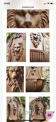 Brand New Unused Garden Wall Water Feature Fountain Lions Head