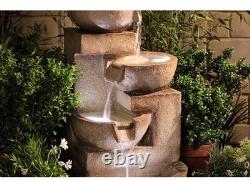 Breeins 4 Tier Garden Water Feature Fountain Cascading LED 86cm Patio Ornament